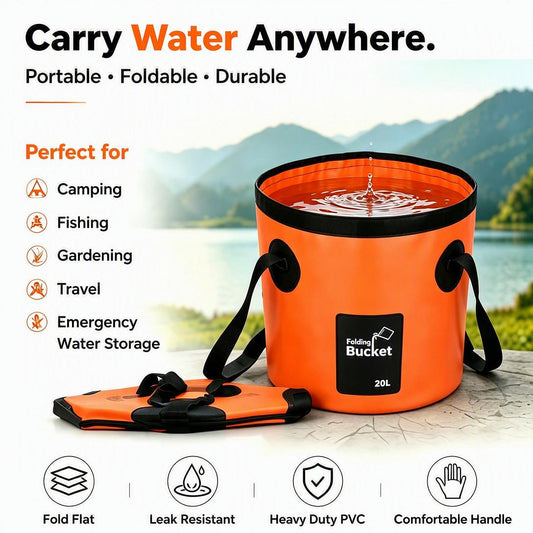 🏕️ Collapsible Water Bucket – Road Trip & Outdoor Essential