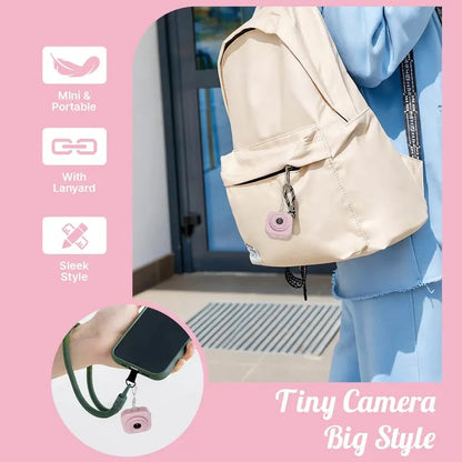 Mini Keychain Digital Camera, Y2K Pocket-Size Camera 2.5K HD with 64MP Lens