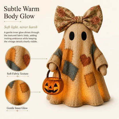 🔥🎁【Halloween Gifts】Lighted Vintage Patchwork Ghost