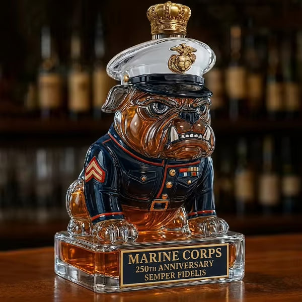 🔥HOT SALE 49% OFF👑🥃Marine Corps The 250th Anniversary Devil Dog Whiskey Bottle
