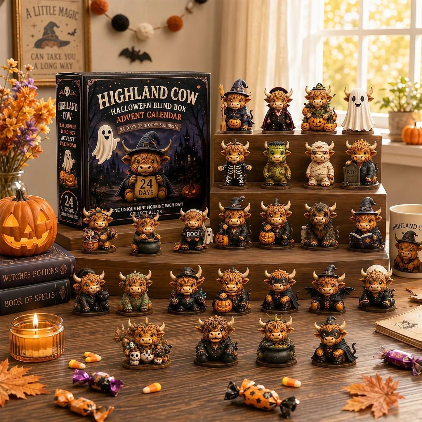 🐮 Highland Cow Halloween Advent Calendar 2026 – 24 Spooky Surprise Figurines