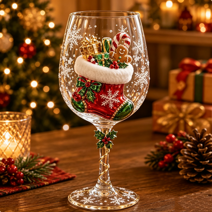 🔥🎁 Christmas 3D Wine Glass Collection Gift Box Set ✨