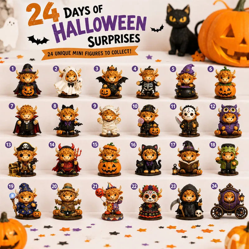 🐮 Highland Cow Halloween Advent Calendar 2026 – 24 Spooky Surprise Figurines