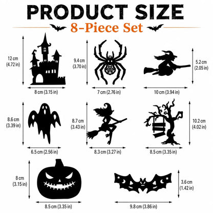 Halloween LED Silhouette Wall Light Stickers, Battery Powered Peel & Stick Decor Lights