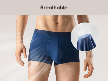 [Father's Day Gift] 🔥Men's Dual Pouch Micro Modal Trunks - 4-Pack Basic 2.5in Spandex Natural Fabric Menswear