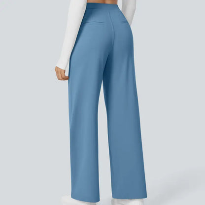 👔 High-Waisted Straight Pants – Pocket & Polished