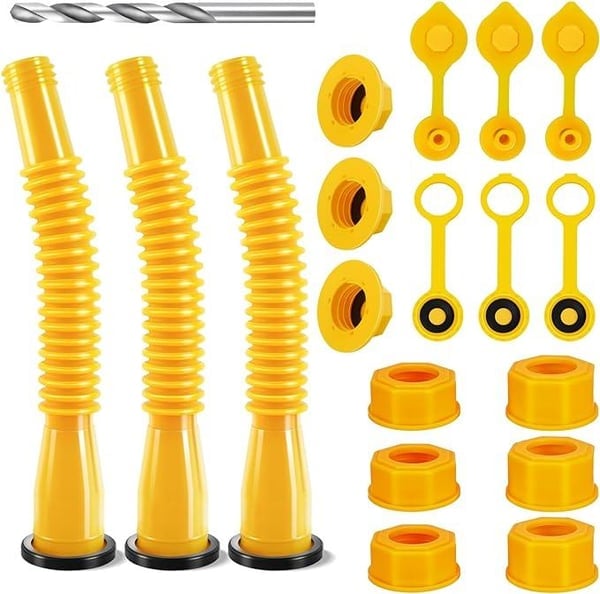 🔥 Universal Gas Can Spout Replacement Kit — Flexible Leak-Proof Nozzle, Fits 1–10 Gal Cans