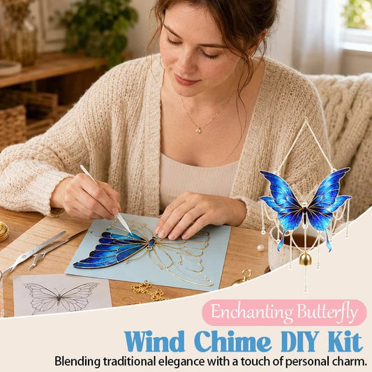 🦋DIY Filigree Cloisonne Enamel Butterfly Wind Chime Craft Kit
