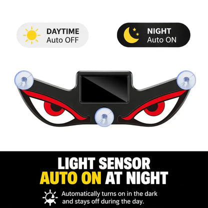 Dynamic LED Rear Window Display for Car – Vampire Devil Eye Emoji Panel