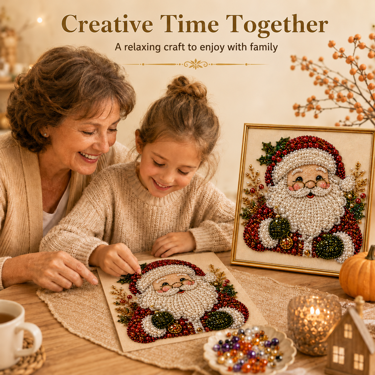 🧘Relaxing & Beginner-Friendly - 🎨💎DIY Christmas Pearl Diamond Painting Art Kit