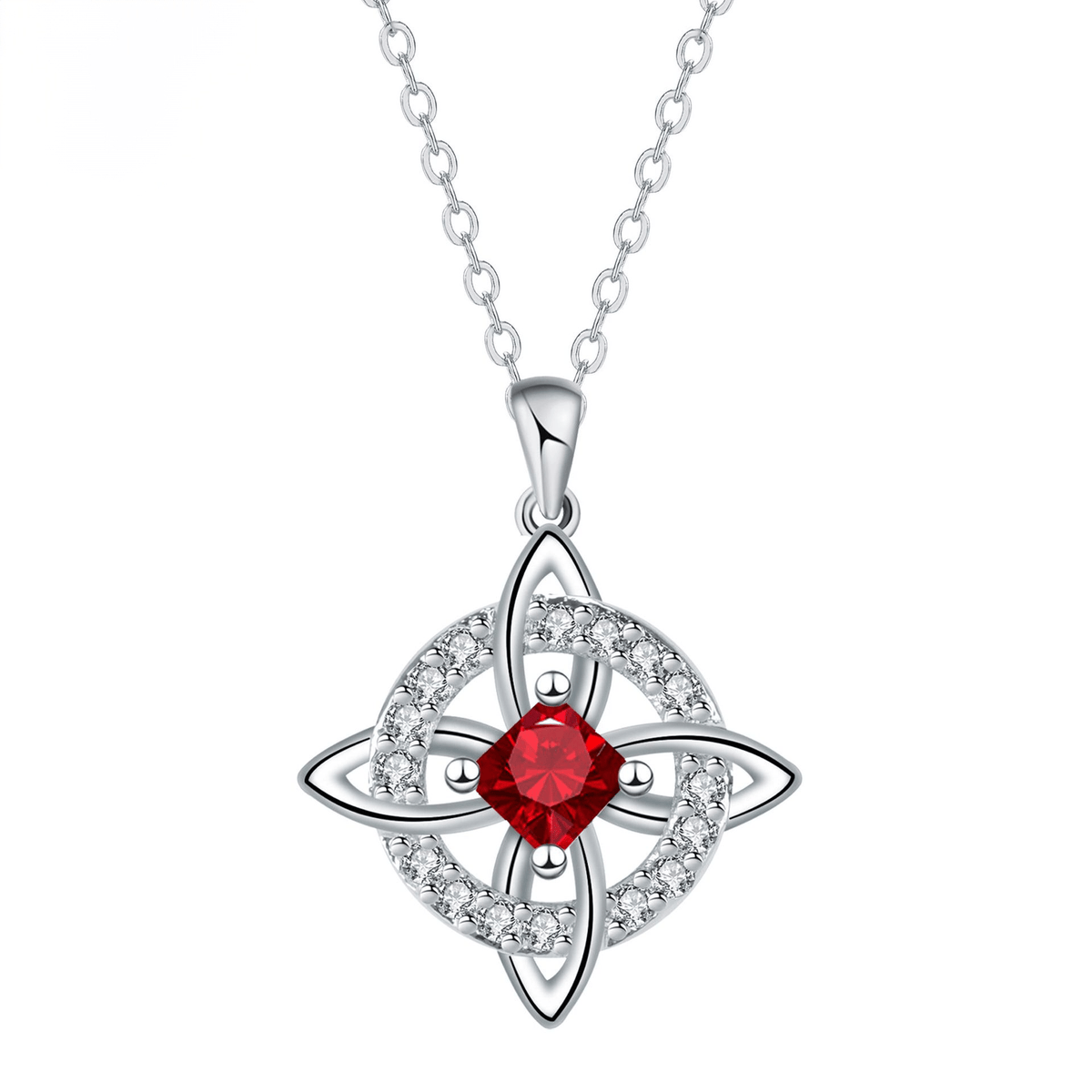 🔮 Personalized Witch’s Knot Birthstone Necklace – Sacred Protection & Luck Talisman ✨