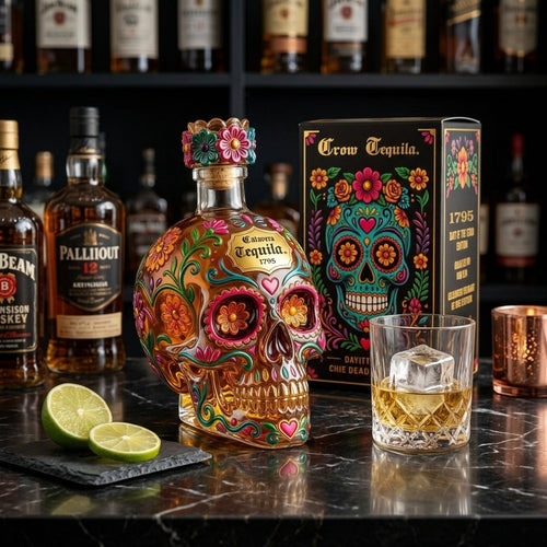 🔥HOT SALE 49% OFF - Day of the Dead Limited Edition Tequila Bottle & Goblet – Limited Edition Art Glass