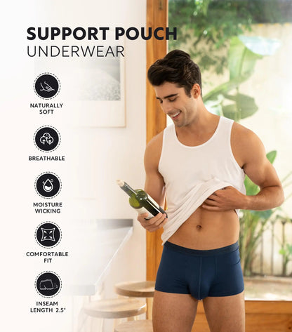 [Father's Day Gift] 🔥Men's Dual Pouch Micro Modal Trunks - 4-Pack Basic 2.5in Spandex Natural Fabric Menswear