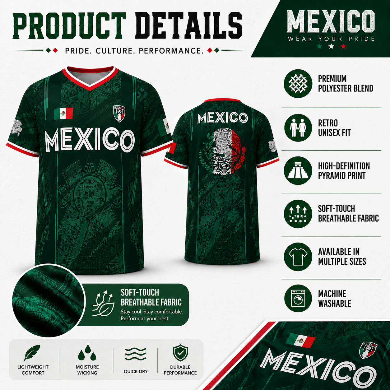 2026 Mexico Soccer Jersey – Retro Chichén Itzá Pyramid Football Shirt 🇲🇽⚽