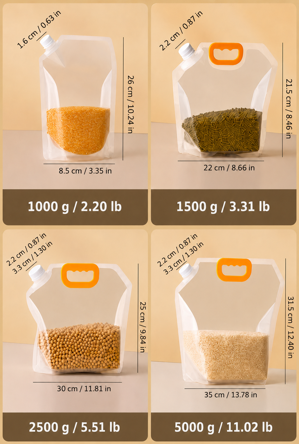 🥗4 Counts Reusable Food Sealed Bags