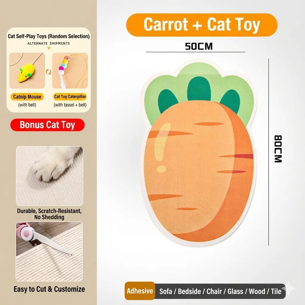 Cat Scratcher Mat – Self-Adhesive Wall & Furniture Protector 🐱✨