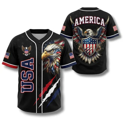 🦅USA 250th Anniversary Patriotic Baseball Jersey | Eagle Flag Shirt 1776-2026