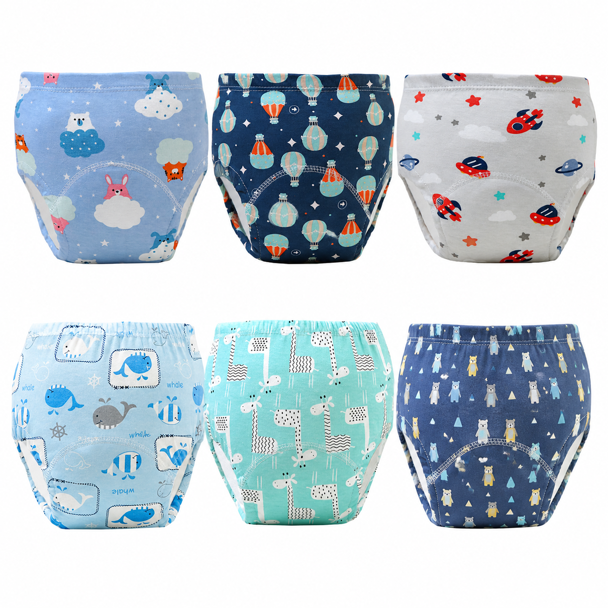 🧸 Toddler Training Undies – Soft, Leak-Proof, Fun Characters, 6-Pack