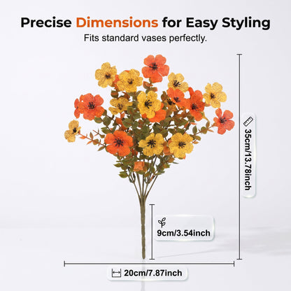 🍂🧡Artificial Autumn Violet Silk Flower Bouquet✨Weatherproof Faux Fall Floral Stems