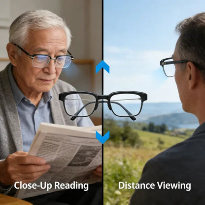 Smart Zoom Reading Glasses – Auto Adjust Focus & Blue Light Protection for All-Day Clear Vision
