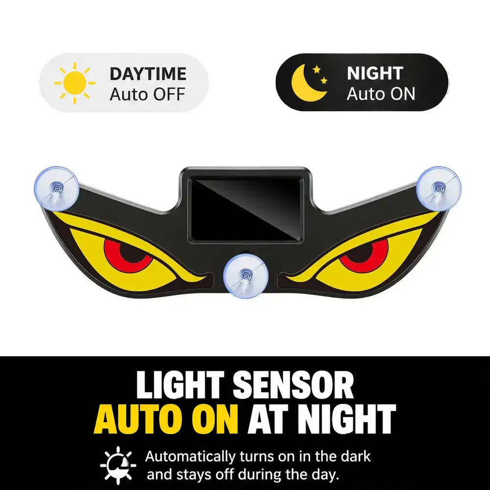 Dynamic LED Rear Window Display for Car – Vampire Devil Eye Emoji Panel