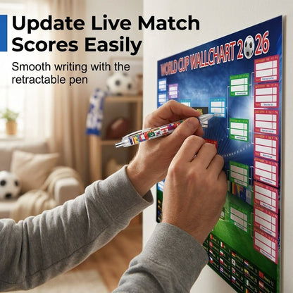 ⚽🏆 Ultimate 2026 Soccer Fan Wall Chart Kit – Group Stage & Knockout Posters (23.6” x 35.4”), Marker Pen & Mounting Strips Included 🎁