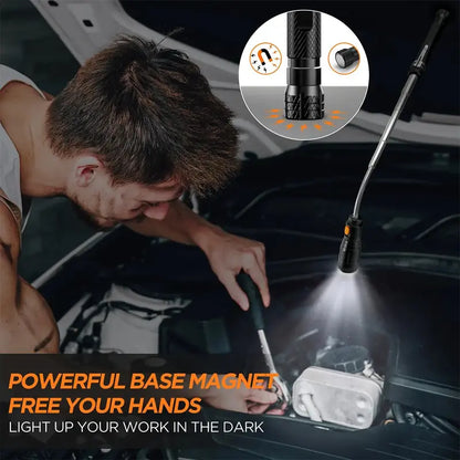 🔥Extendable Magnet Flashlight – Reach, Grab & Rescue Dropped Screws