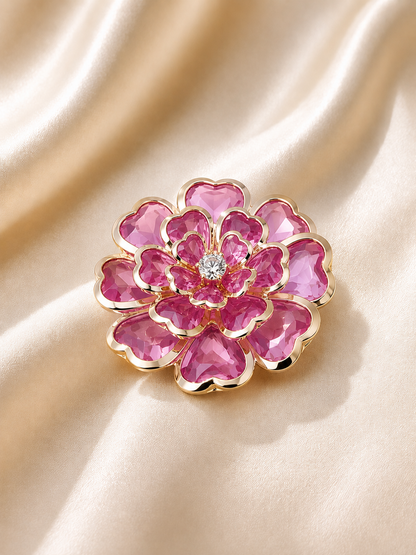 Rhinestone Camellia Button Covers – Snap-On Sparkle for Every Blouse