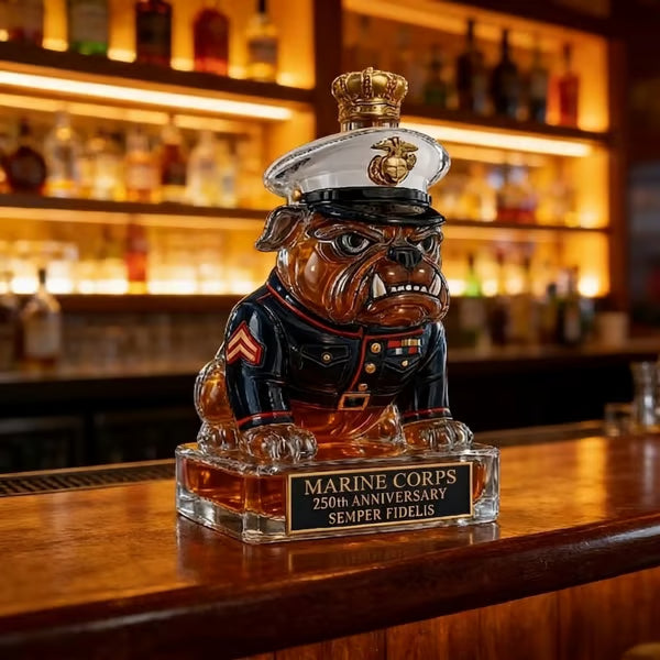 🔥HOT SALE 49% OFF👑🥃Marine Corps The 250th Anniversary Devil Dog Whiskey Bottle