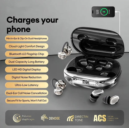 GT600S 4-Earbud Bluetooth Set with Power Bank Case