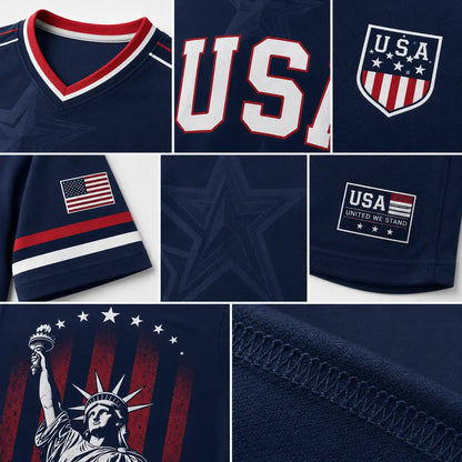 🇺🇸 USA Liberty Soccer Jersey – Patriotic American Flag V-Neck Football Shirt