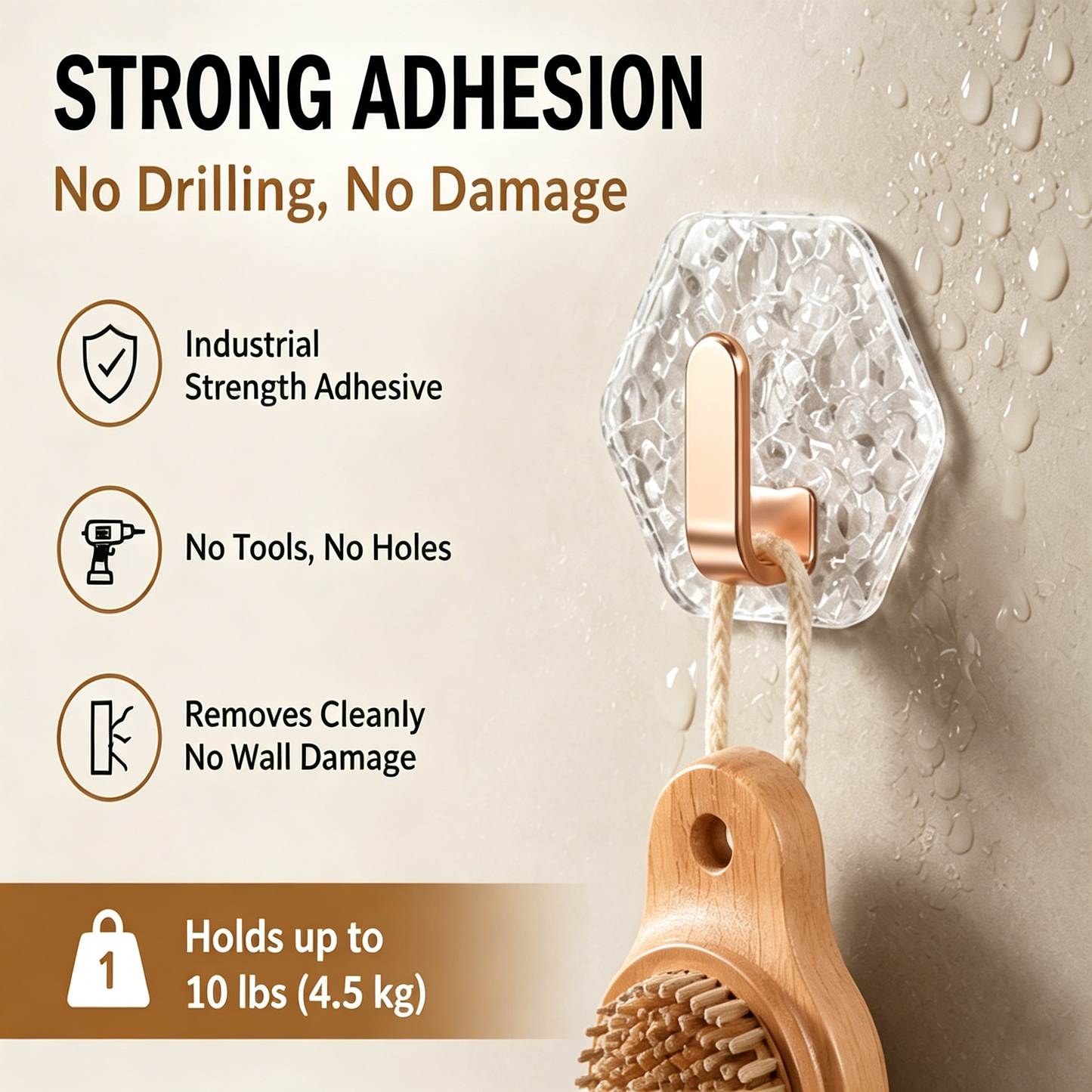 🔥Hot Sale | 10PCS Modern Hexagon Adhesive Hooks