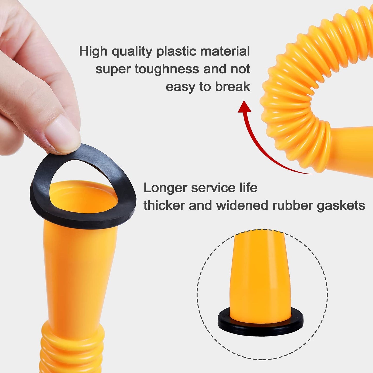 🔥 Universal Gas Can Spout Replacement Kit — Flexible Leak-Proof Nozzle, Fits 1–10 Gal Cans