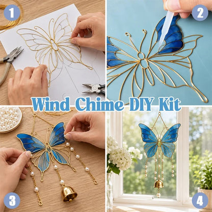 🦋DIY Filigree Cloisonne Enamel Butterfly Wind Chime Craft Kit