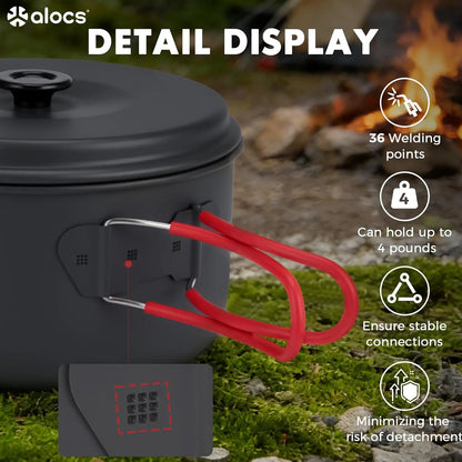 🔥HOT SALE 49% OFF🍳2026 Pro Outdoor Camping Cookware: 3-in-1 Ultra-Light Pots, Pans & Kettle Set! 🏕️🛒