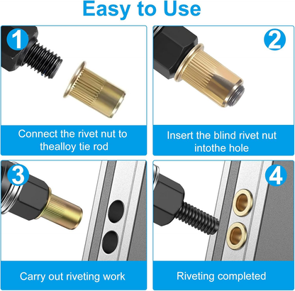 Heavy-Duty Rivet Nut Tool Kit – M3–M10 Set