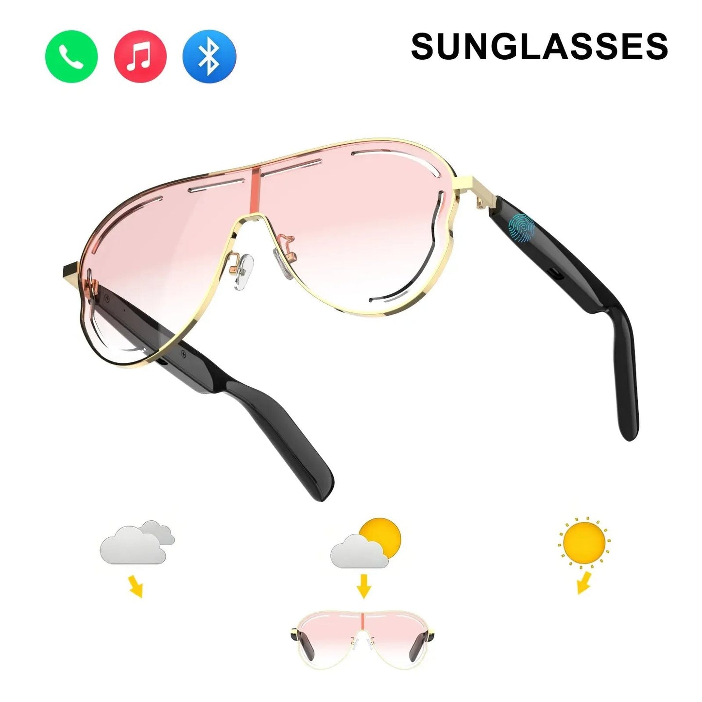 🏆Flash Sale⚡ 50K+ SOLD! Almost Gone-💥✨Super Black Technology😎 Smart Bluetooth 5.4 Audio Sunglasses – Open-Ear, UV & Blue Light Protection