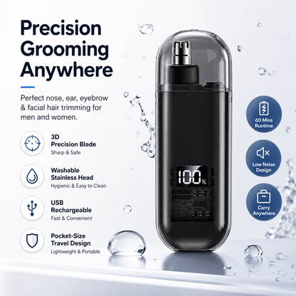 🔥 LAST DAY 50% OFF-🛠️Professional LED Display Nose Hair Trimmer
