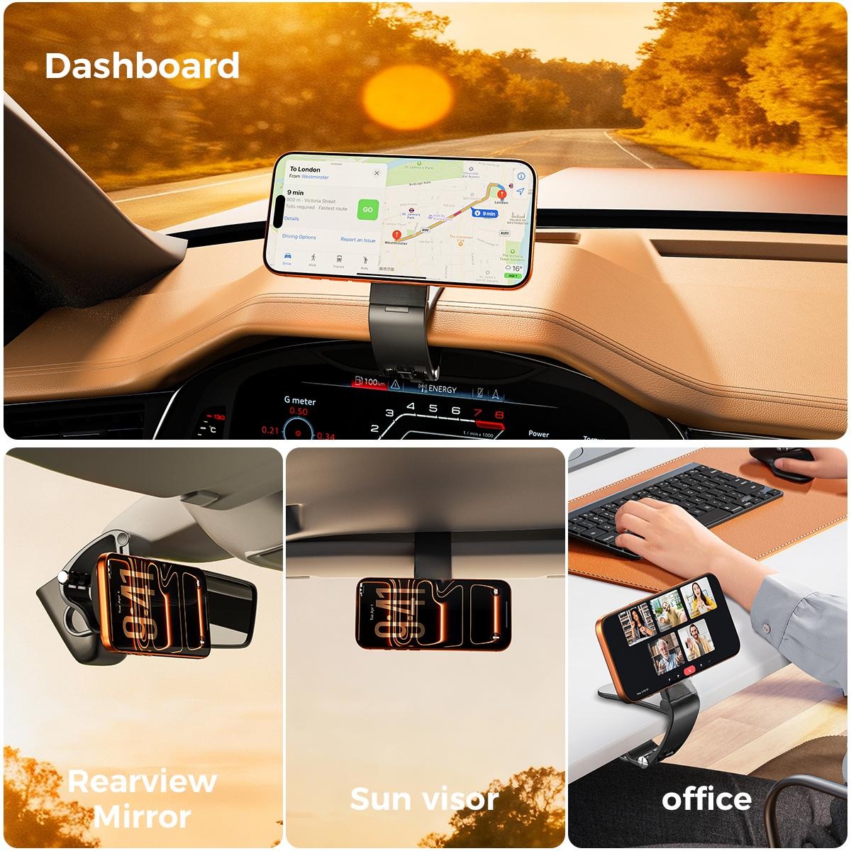 🧲 Magnetic Car Phone Mount – Hands-Free Clip, Fits All iPhones