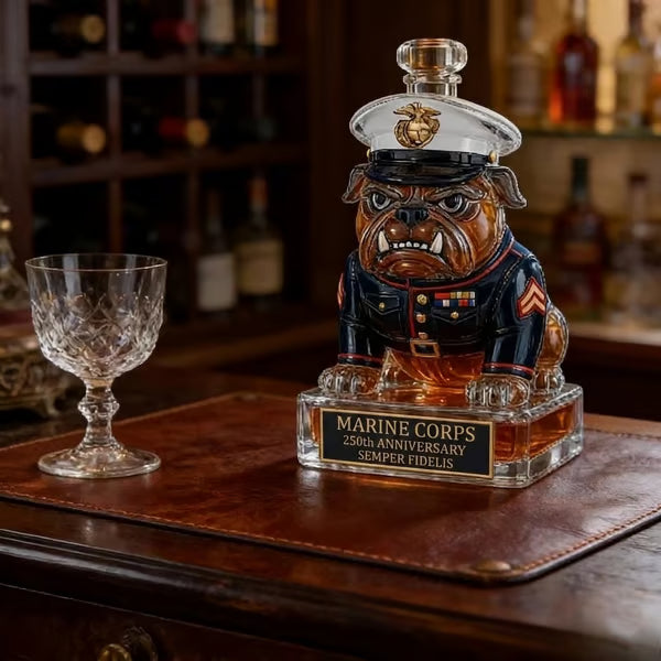 🔥HOT SALE 49% OFF👑🥃Marine Corps The 250th Anniversary Devil Dog Whiskey Bottle