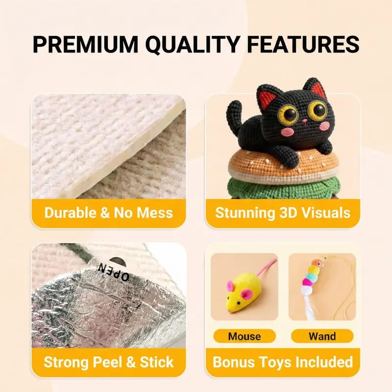 Cat Scratcher Mat – Self-Adhesive Wall & Furniture Protector 🐱✨