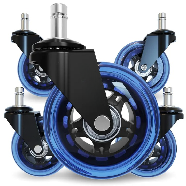 🛼 Premium Inline-Style Office Chair Wheels – Universal Fit • Easy Install • Set of 5