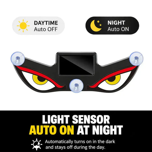 Dynamic LED Rear Window Display for Car – Vampire Devil Eye Emoji Panel