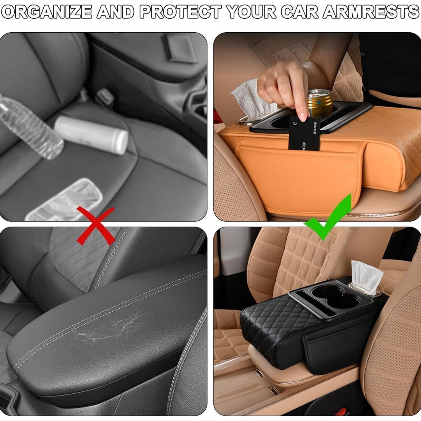 🚗✨ 4-in-1 Car Armrest Storage Organizer – Drive Smarter, Travel Better!