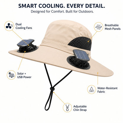 🔥HOT SALE 49% OFF - ☀️Solar-Powered Outdoor Cooling Fan Hat