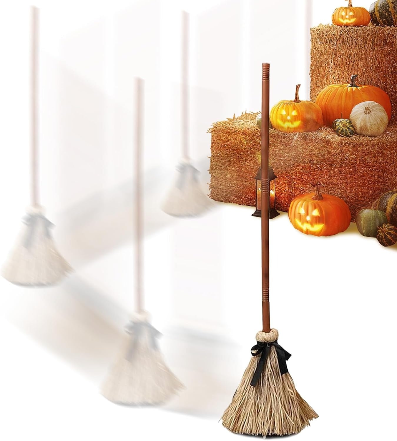 Self-Moving Halloween Witch Broom: Motion-Activated Spooky Decor