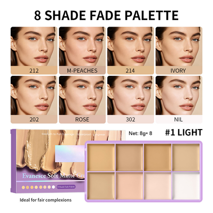 🎨 8-Color Matte Concealer Palette – Waterproof, Full-Coverage for Correction, Contour & Tattoo Cover ✨