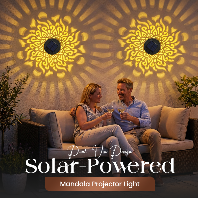 🌞 49% OFF🎁Solar Mandala Light – Stunning Pattern Projection, 2-in-1 Floor & Wall Design & IP65 Waterproof Auto On/Off 🌿
