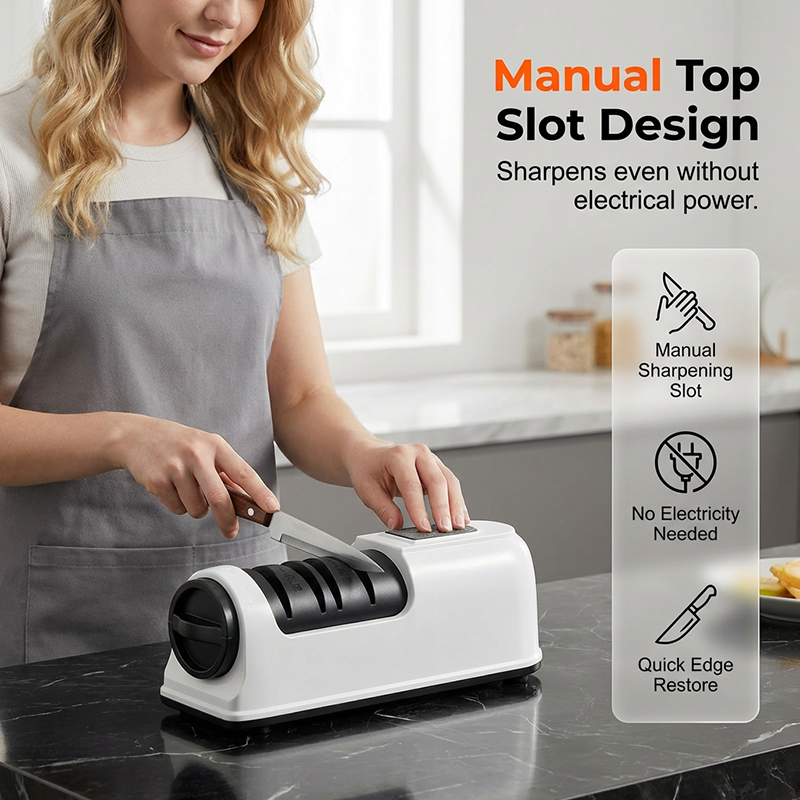 🔪50% OFF TODAY⚡ 3-Stage Electric & Manual Knife Sharpener