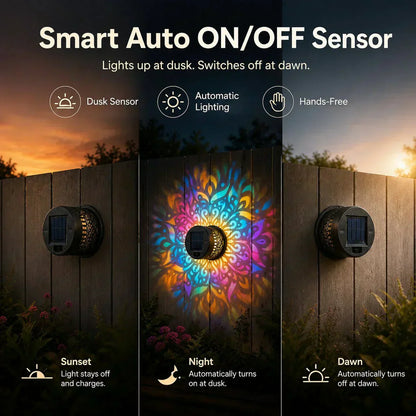 🌞 49% OFF🎁Solar Mandala Light – Stunning Pattern Projection, 2-in-1 Floor & Wall Design & IP65 Waterproof Auto On/Off 🌿